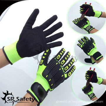 SRSAFETY 13G industrial trabalhando anti corte 5 luvas, luvas de impacto de segurança